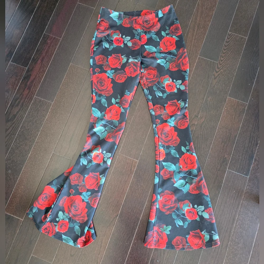 Current Mood Red Rose Print Pants - Picture 2 of 7